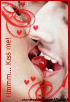 Le baiser amoureux à la cerise