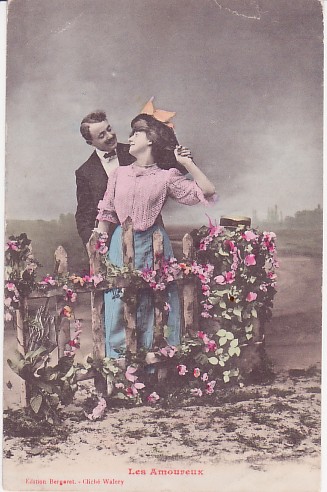 Couple amoureux-carte ancienne